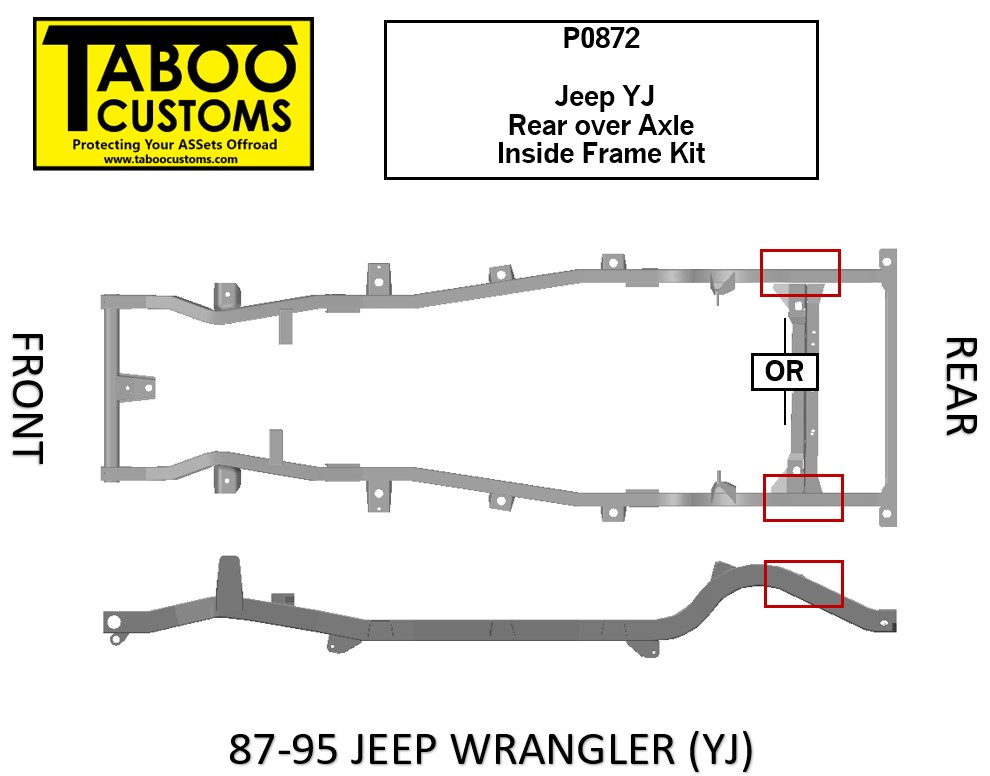 YJ Rear Over Axle Inside Frame Kit | Store | Taboo Customs